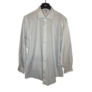 Brooks Brothers White Regent Mens Button Down Dress Shirt Supima Cotton 17.5 34